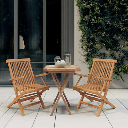 3 Piece Garden Dining Set Solid Wood Teak