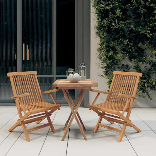 3 Piece Garden Dining Set Solid Wood Teak