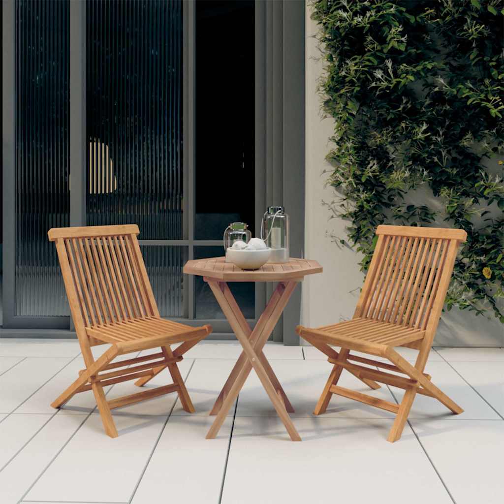 3 Piece Garden Dining Set Solid Wood Teak