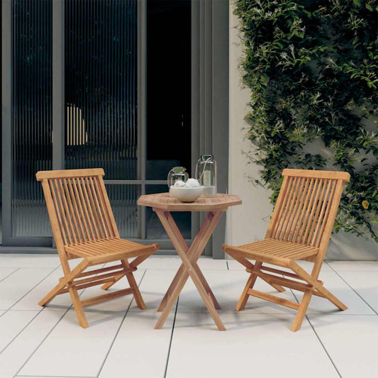 3 Piece Garden Dining Set Solid Wood Teak