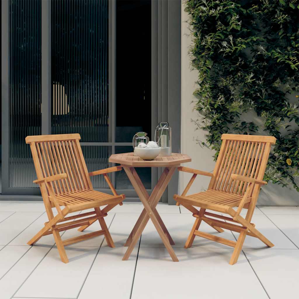 3 Piece Garden Dining Set Solid Wood Teak