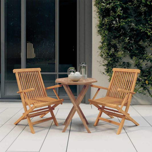 3 Piece Garden Dining Set Solid Wood Teak