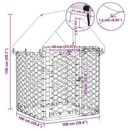 Outdoor Dog Kennel with Roof 100x100x150 cm
