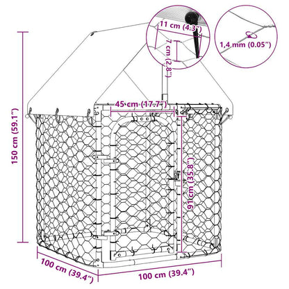 Outdoor Dog Kennel with Roof 100x100x150 cm