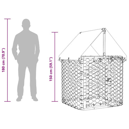 Outdoor Dog Kennel with Roof 100x100x150 cm