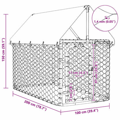 Outdoor Dog Kennel with Roof 200x100x150 cm