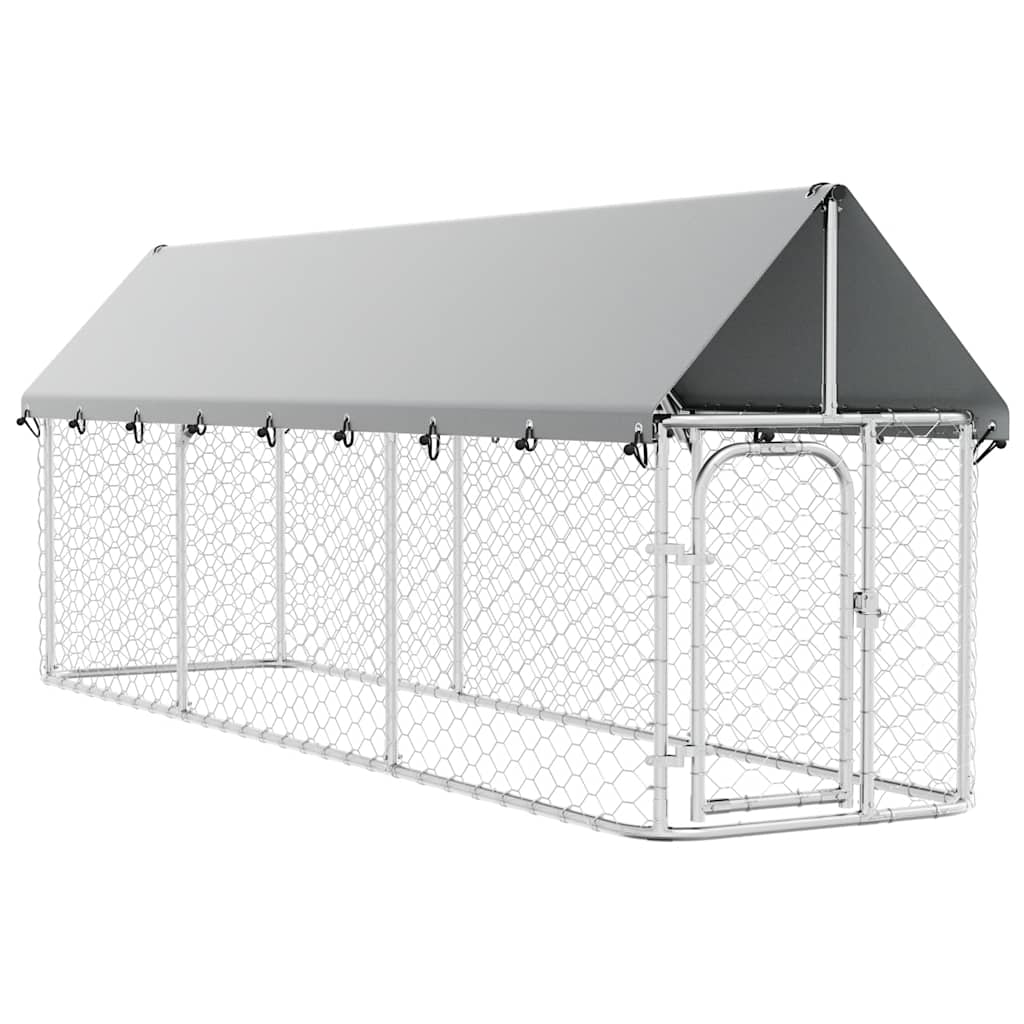 Outdoor Dog Kennel with Roof 400x100x150 cm