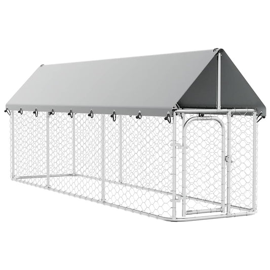 Outdoor Dog Kennel with Roof 400x100x150 cm