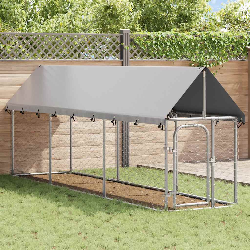Outdoor Dog Kennel with Roof 400x100x150 cm