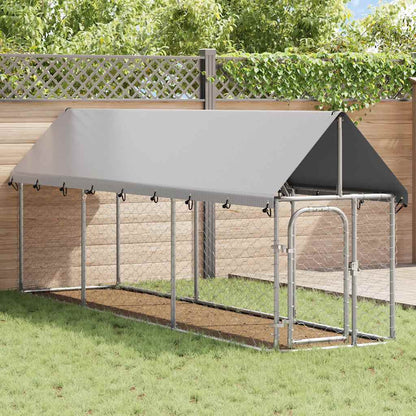 Outdoor Dog Kennel with Roof 400x100x150 cm