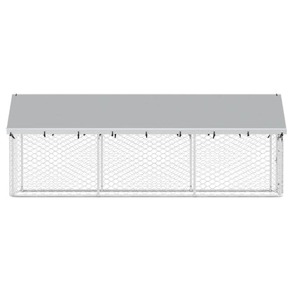 Outdoor Dog Kennel with Roof 400x100x150 cm