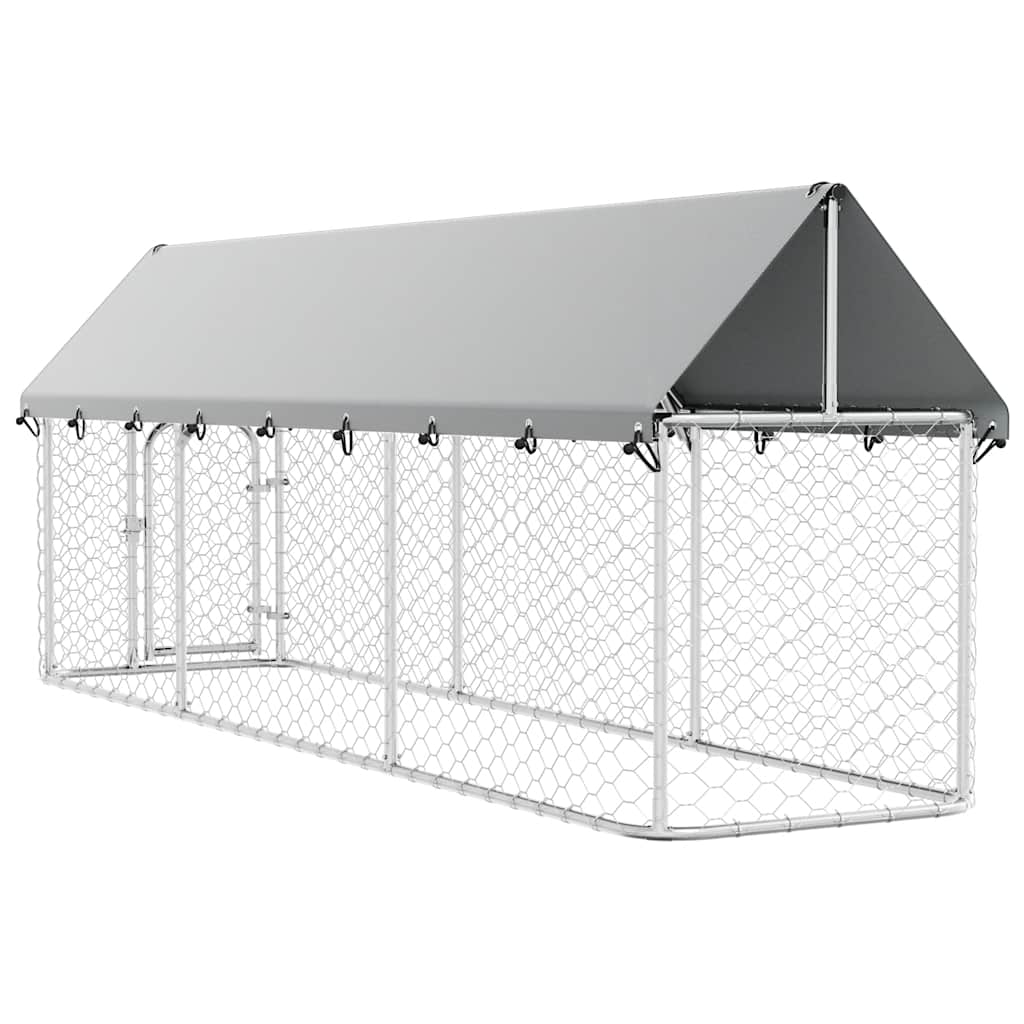 Outdoor Dog Kennel with Roof 400x100x150 cm