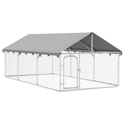 Outdoor Dog Kennel with Roof 400x200x150 cm