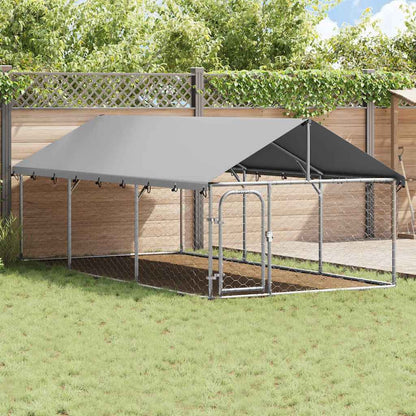 Outdoor Dog Kennel with Roof 400x200x150 cm