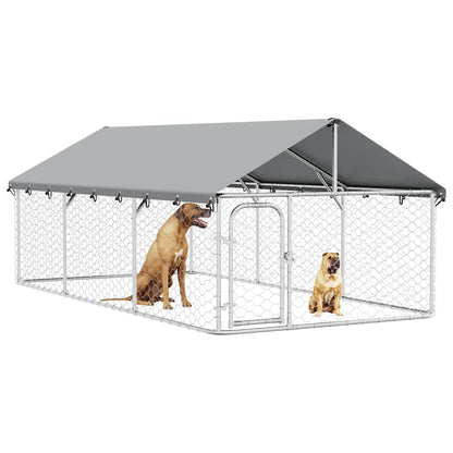 Outdoor Dog Kennel with Roof 400x200x150 cm