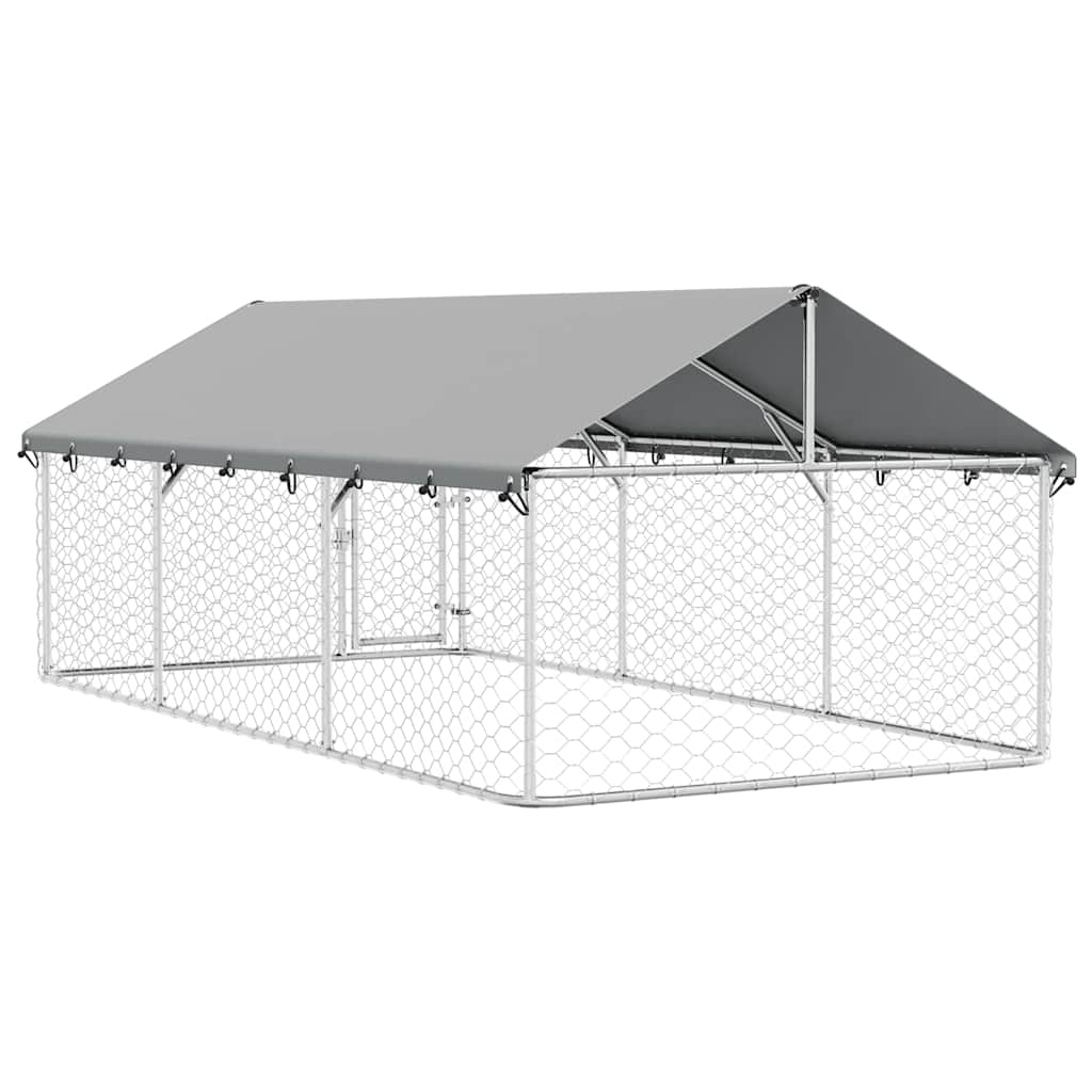 Outdoor Dog Kennel with Roof 400x200x150 cm
