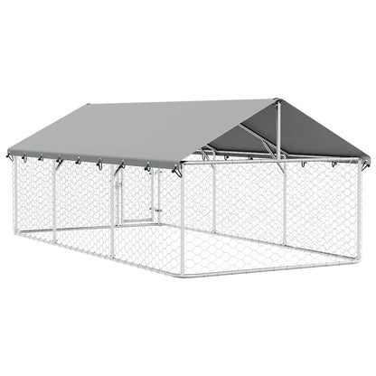 Outdoor Dog Kennel with Roof 400x200x150 cm