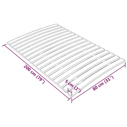 Bed Slats Replacement with 17 Slats 80x200 cm