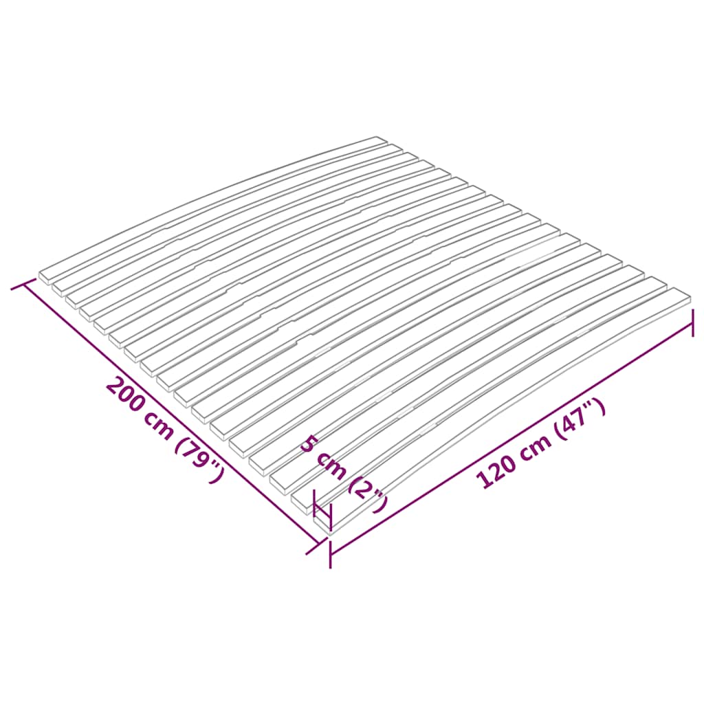 Bed Slats Replacement with 17 Slats 120x200 cm