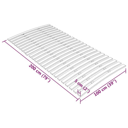 Bed Slats Replacement with 24 Slats 100x200 cm