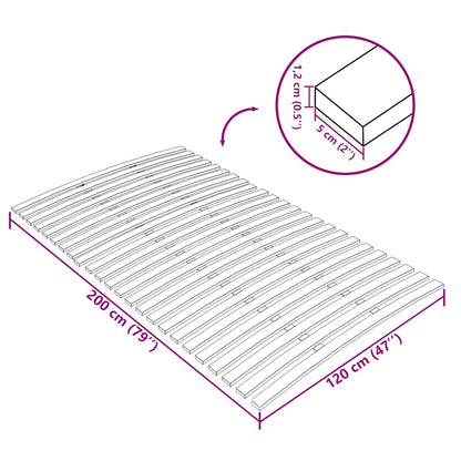 Bed Slats Replacement with 24 Slats 120x200 cm