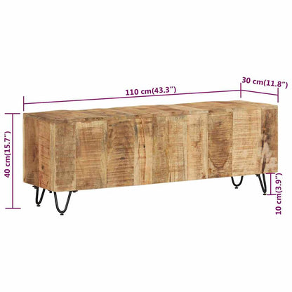 337843 vidaXL TV Cabinet 110x30x40 cm Solid Wood Mango
