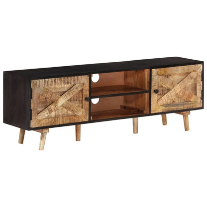 TV Cabinet 140x30x46 cm Rough Mango Wood and Solid Acacia Wood