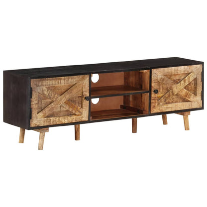 TV Cabinet 140x30x46 cm Rough Mango Wood and Solid Acacia Wood
