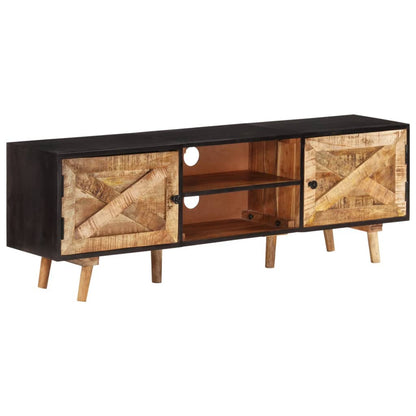 338420 vidaXL TV Cabinet 140x30x46 cm Rough Mango Wood and Solid Acacia Wood