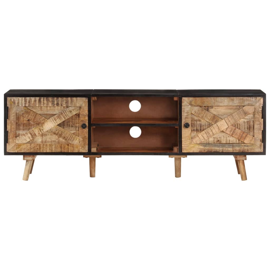 TV Cabinet 140x30x46 cm Rough Mango Wood and Solid Acacia Wood
