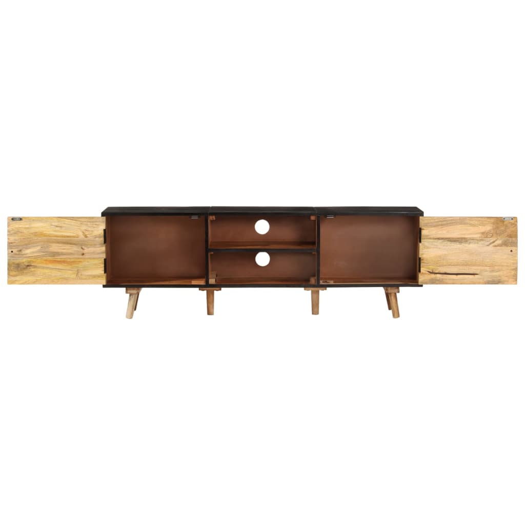 TV Cabinet 140x30x46 cm Rough Mango Wood and Solid Acacia Wood