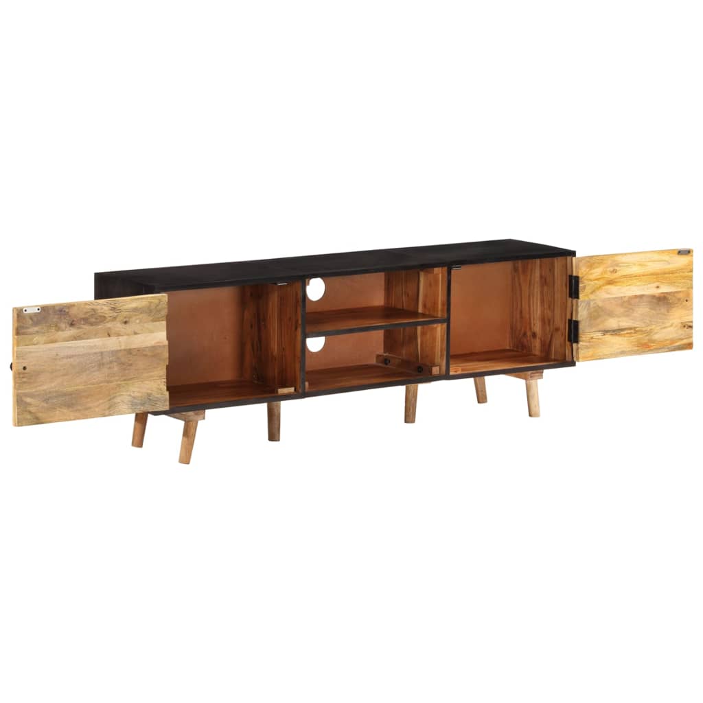 TV Cabinet 140x30x46 cm Rough Mango Wood and Solid Acacia Wood