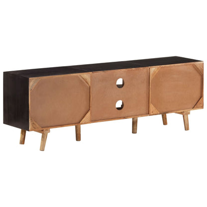 TV Cabinet 140x30x46 cm Rough Mango Wood and Solid Acacia Wood