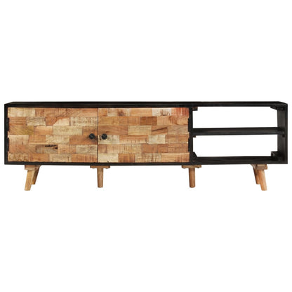 TV Cabinet 140x30x45 cm Rough Mango Wood and Solid Acacia Wood