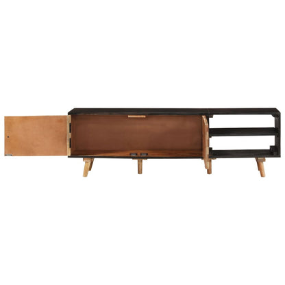 TV Cabinet 140x30x45 cm Rough Mango Wood and Solid Acacia Wood