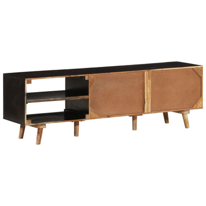 TV Cabinet 140x30x45 cm Rough Mango Wood and Solid Acacia Wood