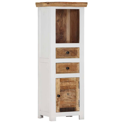 Highboard Brown&White 40x30x110 cm Solid Wood Mango and Acacia