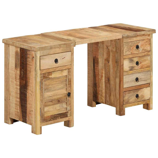 338209 vidaXL Pedestal Desk Solid Wood Mango 140x50x77 cm