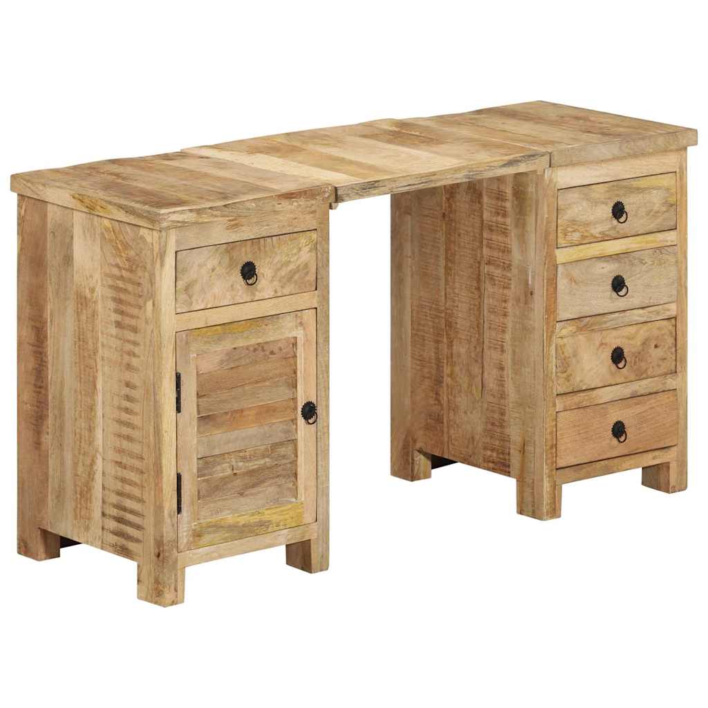338209 vidaXL Pedestal Desk Solid Wood Mango 140x50x77 cm