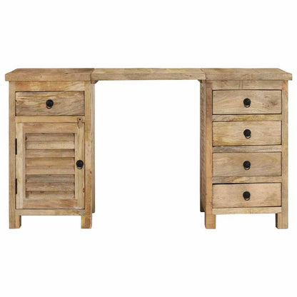 338209 vidaXL Pedestal Desk Solid Wood Mango 140x50x77 cm