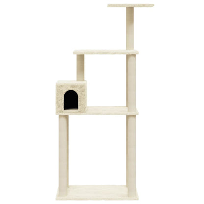 Cat Tree with Sisal Scratching Posts Cream 147 cm