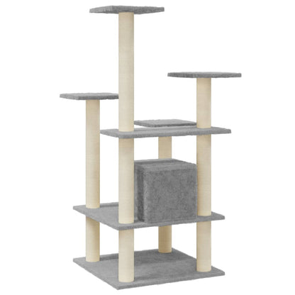 Cat Tree with Sisal Scratching Posts Light Grey 110 cm