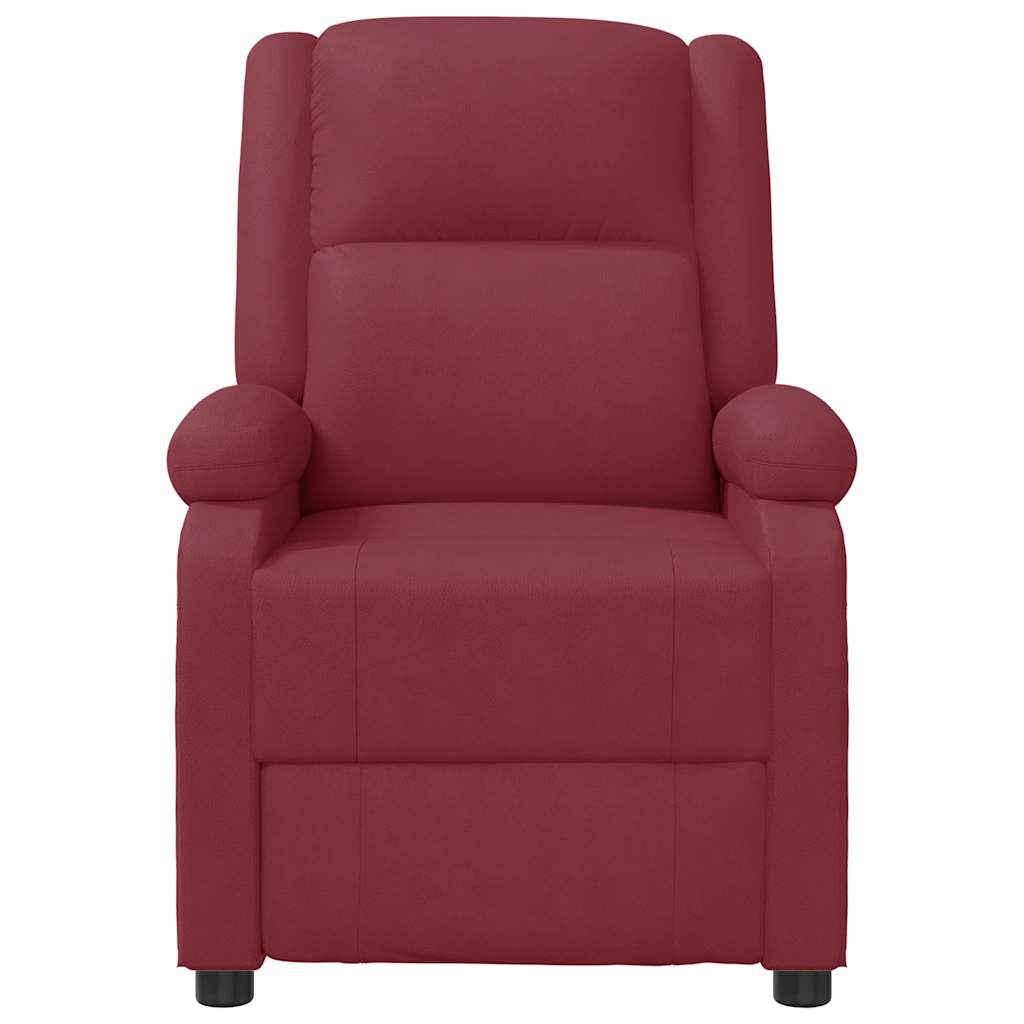 Recliner Chair Wine Red Faux Leather