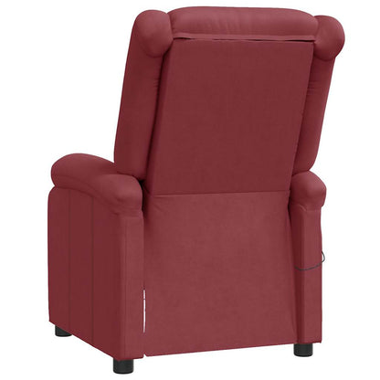 Recliner Chair Wine Red Faux Leather
