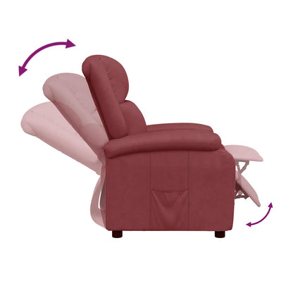 Recliner Chair Wine Red Faux Leather
