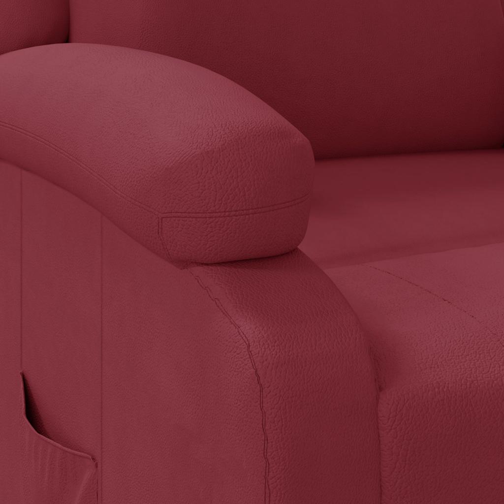 Recliner Chair Wine Red Faux Leather