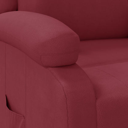 Recliner Chair Wine Red Faux Leather