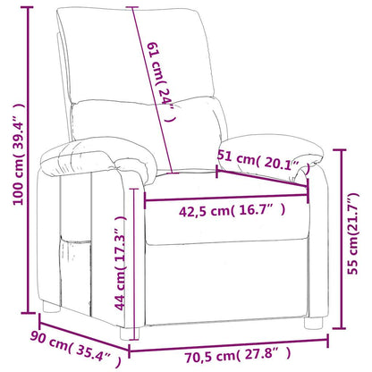 Recliner Chair Dark Grey Fabric