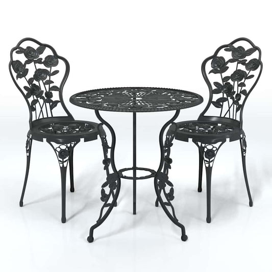 Bistro Set | Black | Cast Aluminium, Cast Iron | Medium