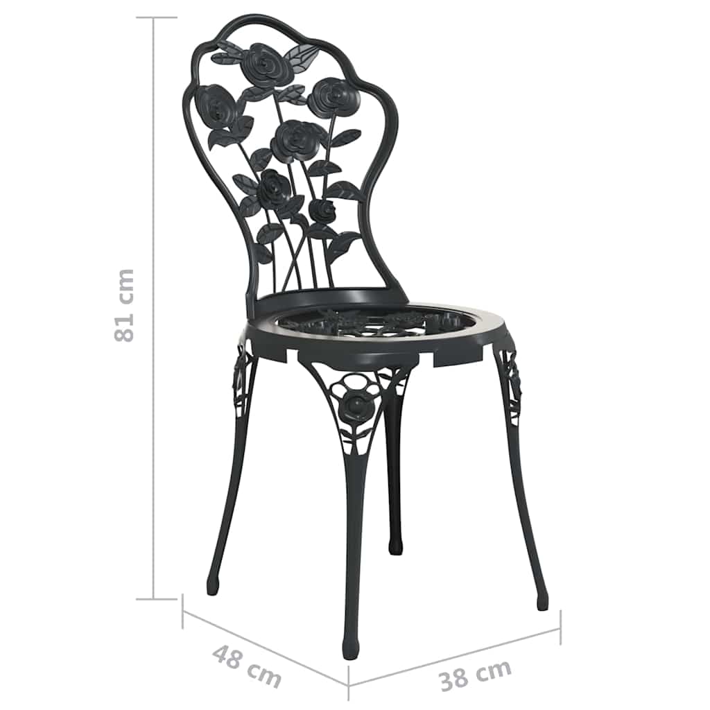 Bistro Set | Black | Cast Aluminium, Cast Iron | Medium